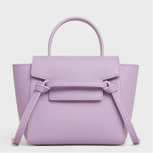 Celine Belt Nano Bag In Lilas Grained Calfskin