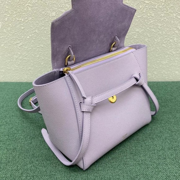 Ce**e belt nano bag in lilas grained calfskin