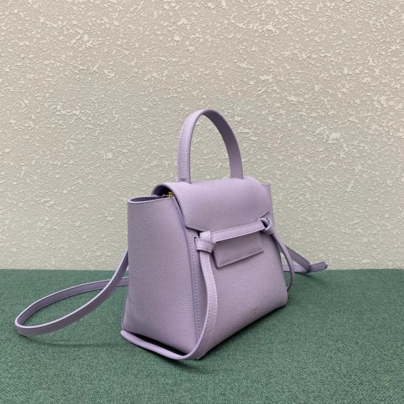 Ce**e belt nano bag in lilas grained calfskin