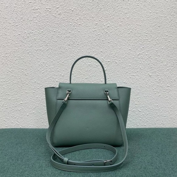 Ce**e belt nano bag in celadon grained calfskin