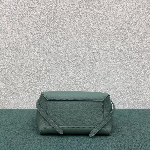 Ce**e belt nano bag in celadon grained calfskin