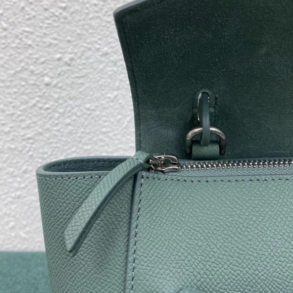 Ce**e belt nano bag in celadon grained calfskin