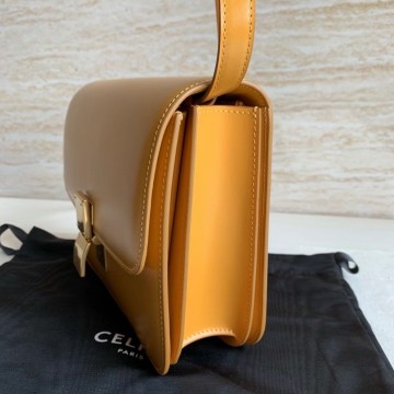 Celine Classic Box Medium Bag In Yellow Box Calfskin Celine Classic Box Medium Bag In Yellow Box Calfskin