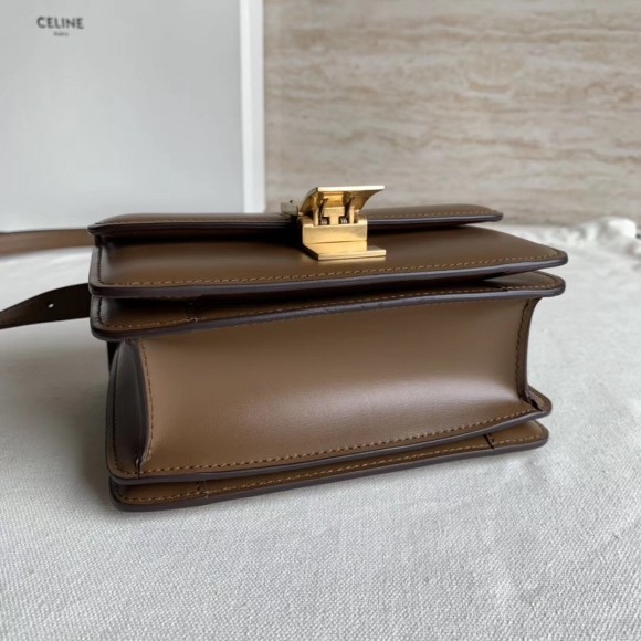 Ce**e classic box small bag in camel box calfskin