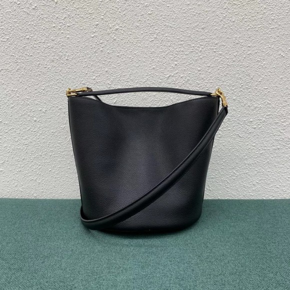 Ce**e bucket 16 bag in black grained calfskin