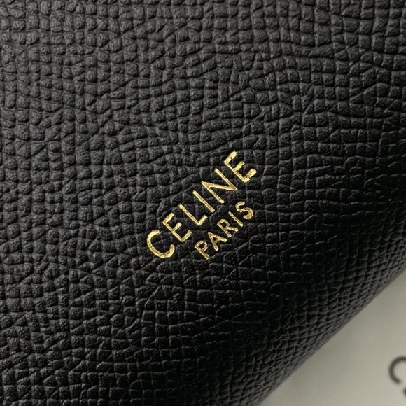 Ce**e belt nano bag in black grained calfskin