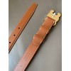 Celine Medium Cuir Triomphe Belt 25MM in Brown Calfskin