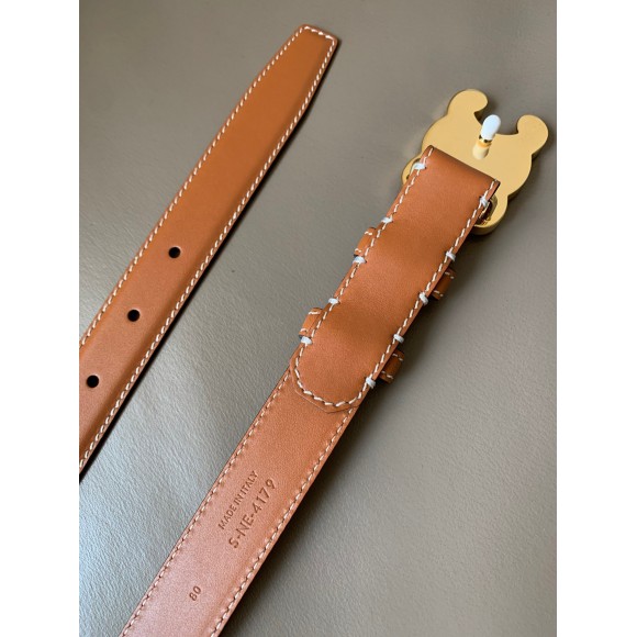 Ce**e medium cuir triomphe belt 25mm in brown calfskin