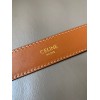 Celine Medium Cuir Triomphe Belt 25MM in Brown Calfskin