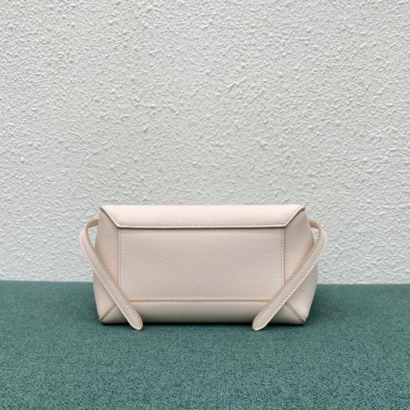 Ce**e belt nano bag in pale pink grained calfskin