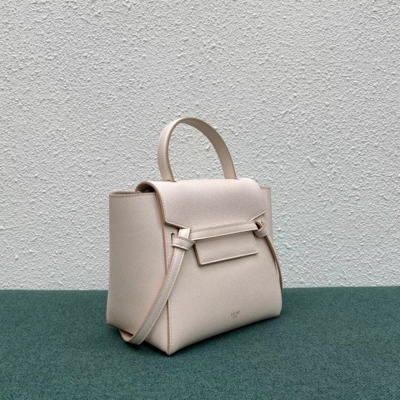 Ce**e belt nano bag in pale pink grained calfskin