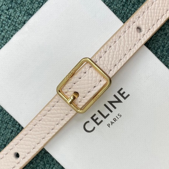 Ce**e belt nano bag in pale pink grained calfskin