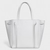 Celine Small Cabas Phantom Bag In White Grained Calfskin