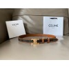 Celine Medium Triomphe Belt 25MM in Tan Triomphe Canvas