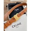 Celine Medium Triomphe Belt 25MM in Brown Calfskin