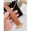 Celine Medium Triomphe Belt 25MM in Brown Calfskin