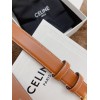 Celine Medium Triomphe Belt 25MM in Brown Calfskin