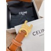 Celine Medium Triomphe Belt 25MM in Brown Calfskin