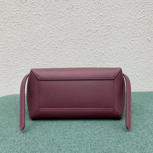 Ce**e micro belt bag in bordeaux grained calfskin