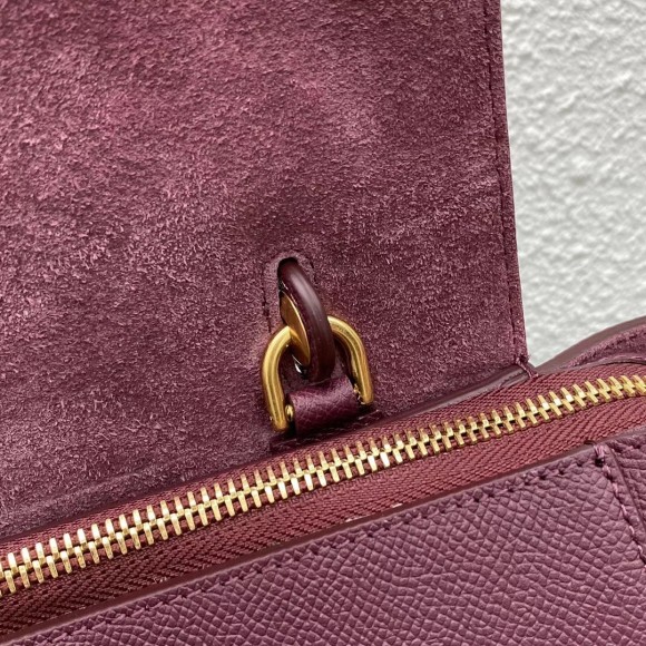 Ce**e micro belt bag in bordeaux grained calfskin