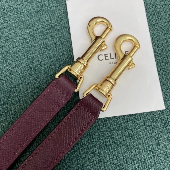 Ce**e micro belt bag in bordeaux grained calfskin