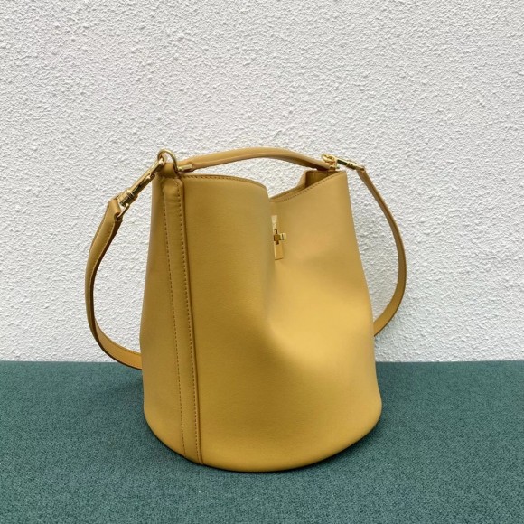 Ce**e bucket 16 bag in yellow soft bare calfskin