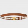 Celine Medium Triomphe Belt 25MM in White Triomphe Canvas