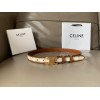 Celine Medium Triomphe Belt 25MM in White Triomphe Canvas