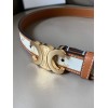 Celine Medium Triomphe Belt 25MM in White Triomphe Canvas