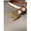Celine Medium Triomphe Belt 25MM in White Triomphe Canvas