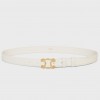 Celine Medium Triomphe Frame Belt 25MM in White Calfskin