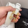 Celine Medium Triomphe Frame Belt 25MM in White Calfskin