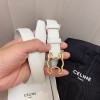 Celine Medium Triomphe Frame Belt 25MM in White Calfskin