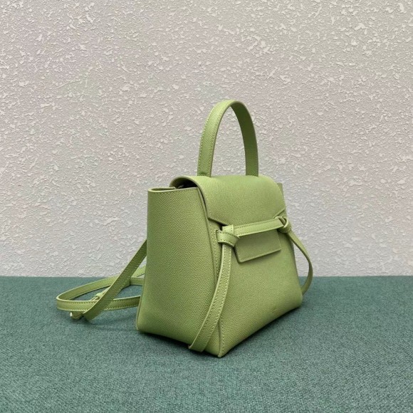 Ce**e belt nano bag in sage grained calfskin