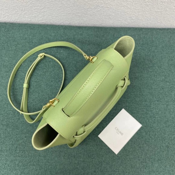 Ce**e belt nano bag in sage grained calfskin