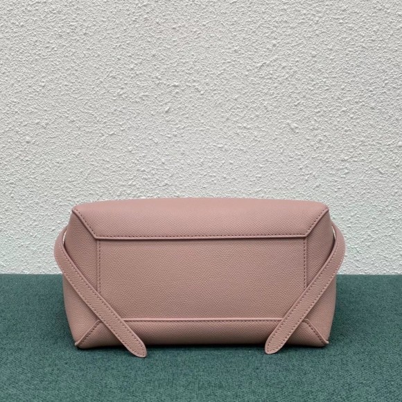 Ce**e micro belt bag in vintage pink grained calfskin