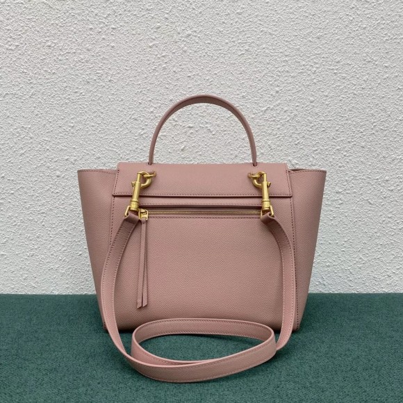 Ce**e micro belt bag in vintage pink grained calfskin