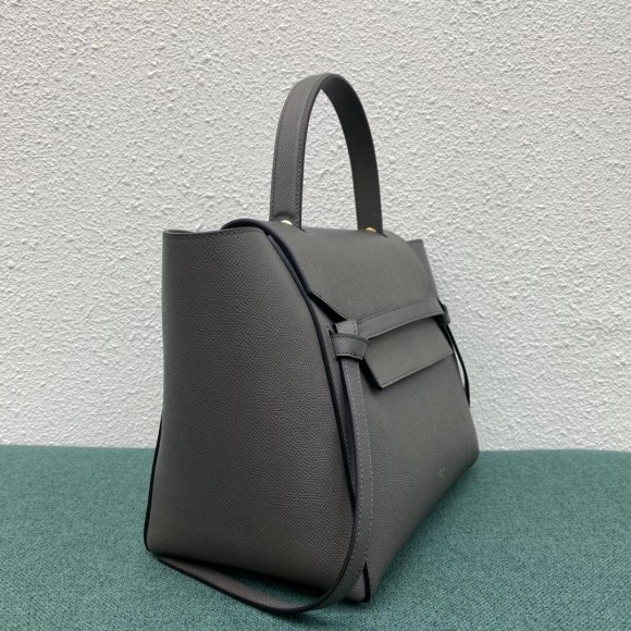 Ce**e belt mini bag in grey grained calfskin