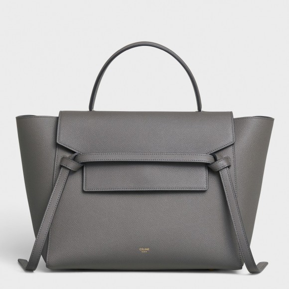 Ce**e belt mini bag in grey grained calfskin