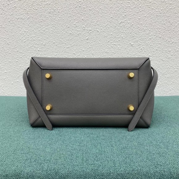 Ce**e belt mini bag in grey grained calfskin