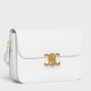 Celine Triomphe Large Bag In White Calfskin