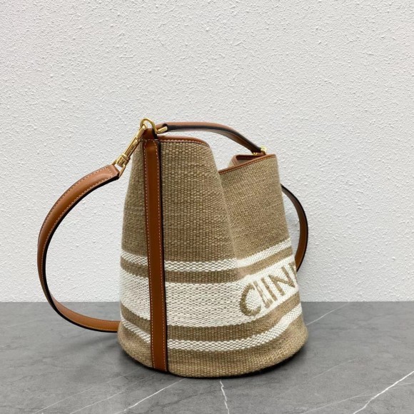 Ce**e bucket 16 bag in textile with Ce**e logo