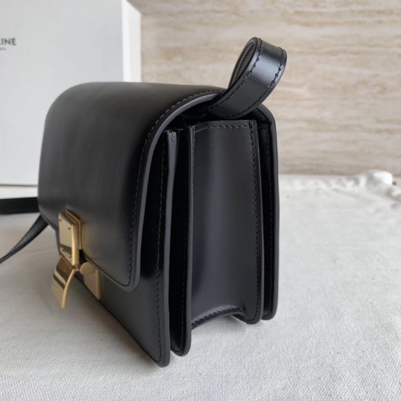 Ce**e classic box small bag in black box calfskin