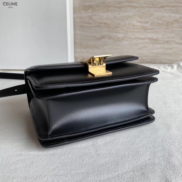 Ce**e classic box small bag in black box calfskin