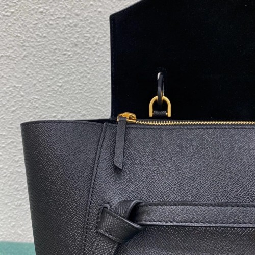 Celine Belt Mini Bag In Black Grained Calfskin