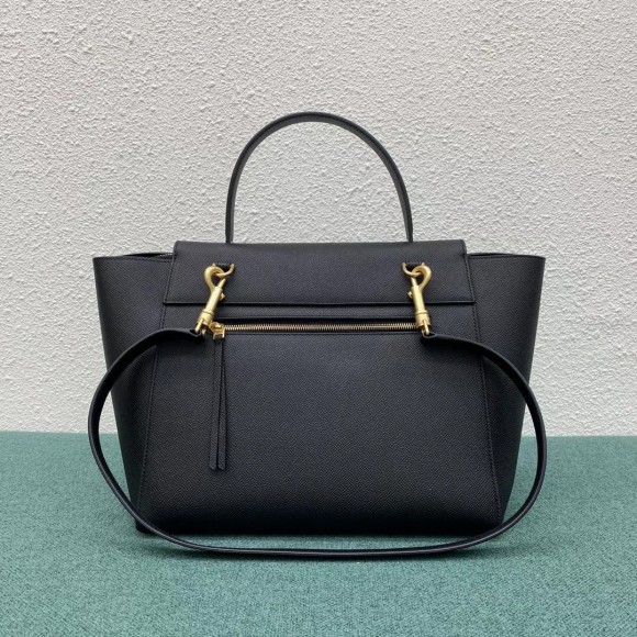 Ce**e belt mini bag in black grained calfskin