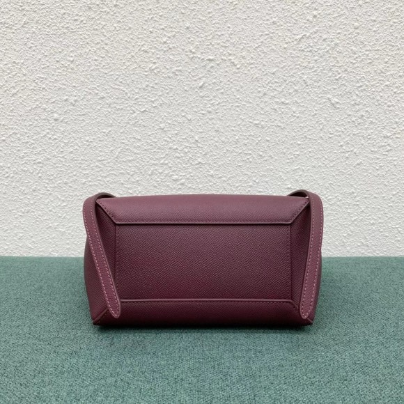 Ce**e belt nano bag in bordeaux grained calfskin