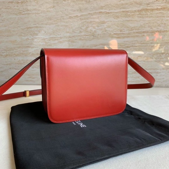 Ce**e classic box teen bag in red box calfskin