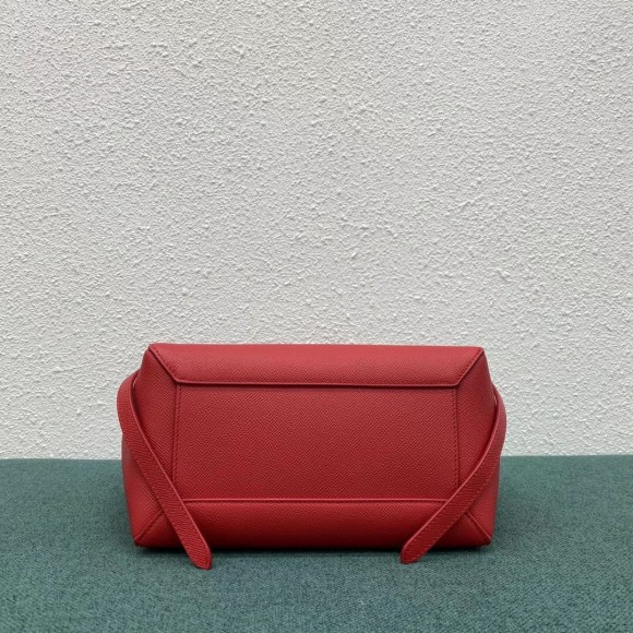 Ce**e micro belt bag in red grained calfskin