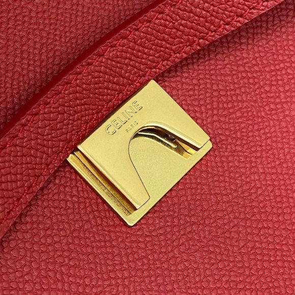 Ce**e micro belt bag in red grained calfskin